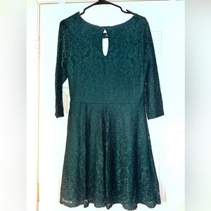 Green formal dress lace